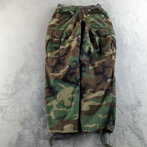 Vintage 90s US Military Pants Mens Small Short Woodland Camo BDU Combat Ripstop